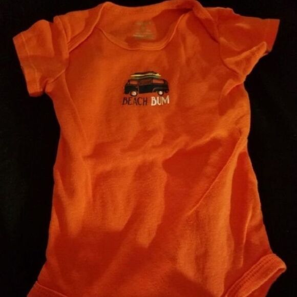 Carter's Baby Boy Romper 6 Months "Beach Bum" One-Piece Short Sleeve Outfit - Picture 1 of 2